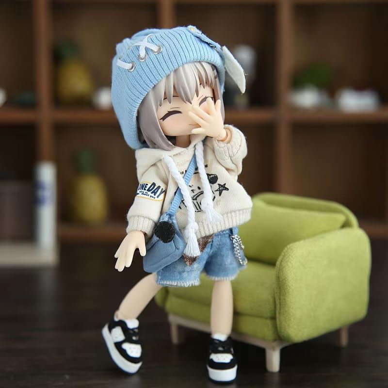 Accessoires Ob11 Gsc Body9 avec tenue complète top et pantalon jaune crème pour poupée BJD 1/12