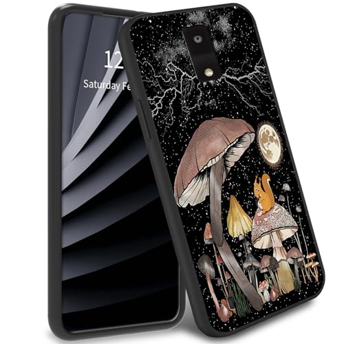 BWEGRHE Mushroom Moon Squirrel Schutzhülle für BLU View 4, BLU View 4, TPU-Handyhülle, weiches Gel-Gummi, R&umschutz für BLU View 2 2023 B135DL
