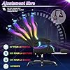Devoko Chaise Gaming Ergonomique avec LED RGB, Massage Lombaire & Repose-Pieds – Fauteuil Gamer avec Appui-tête réglable – Dossier inclinable & Hauteur Ajustable – 180 kg – Noir