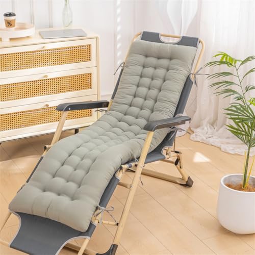 Surwin Sun Lounger Cushions Only, Soft Recliner Cushions Thick 8cm lounger Seat Pads for Indoor Outdoor Patio Yard Beach Garden (Gray,45x100x8cm)