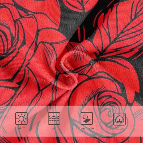 Red Roses Black Panties Little Girl Girls Underwear Toddler Cotton Stylish Kids Briefs Undies 2t3