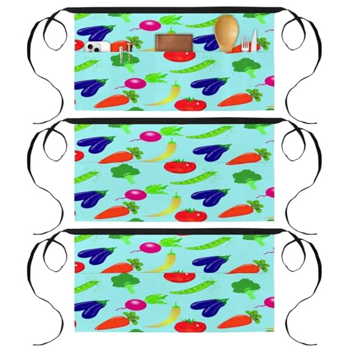 Tablier court de chef pour restaurant et pâtisserie avec imprimé tomates