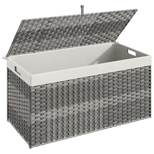 HOOBRO Storage Basket with Lid, 52.8 Gallon (200L) Wicker Basket,