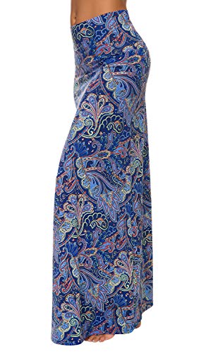 Image of Urban CoCo Women's Stylish Spandex Comfy Fold-Over Flare Long Maxi Skirt