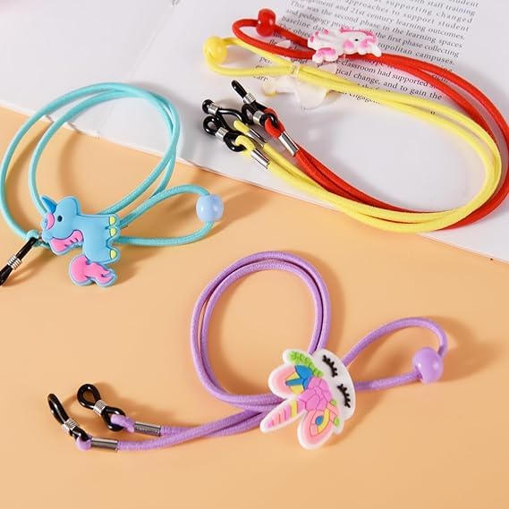 Luxiremi Einhorn Brillenband Eyewear Retainer, 4 Stück Junge Mädchen Sonnenbrille Brillenhalter Band, Brille Kette Lanyard Cord