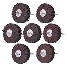 Rocaris 7 Pack Abrasive Cloth Flap Wheel 1/4-Inch Shank for Woodworking Root Carving Furniture Polishing 80, 120, 150, 180, 240, 320, 400 Grit