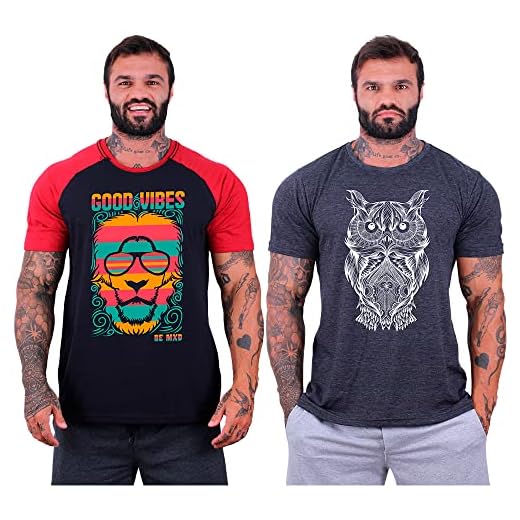 Kit 2 Camisetas Tradicional Masculina Clássica MXD Conceito Básica Camisas Estampas Algodão (P, Opção 05)