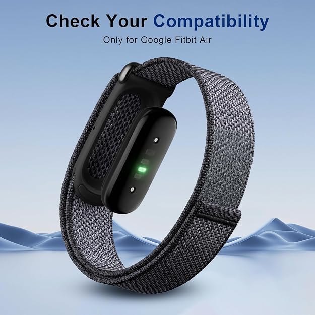 Image of TechMount Soft Premium Nylon Band Strap Compatible with Google Fitbit Air, Soft Woven Adjustable Replacement Strap, Breathable Unisex Replacement Strap (WATCH NOT INCLUDED)