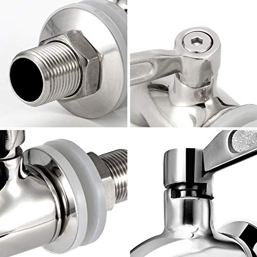 X-Chef 2 Pcs Beverage Spigots Beverage Dispenser Spigot Replacement Stainless Steel Spigot For Glass Jar & Drink Dispenser #TOP6