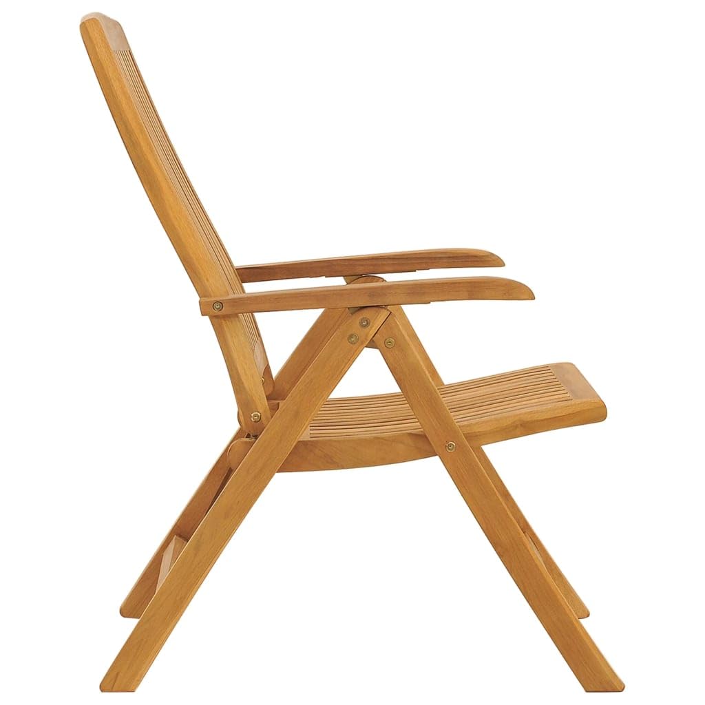 vidaXL Sedie da Giardino Reclinabili con Cuscini 2 pz in Legno di Teak, Sedia da Giardino, Sedia da Esterno, Salotto da Esterno, Salotto da Giardino