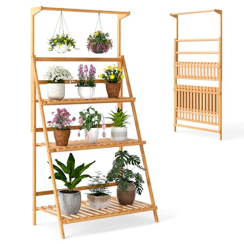🌼【Design Sicuro】Le sbarre sul retro evitano la caduta delle piante. Il design cavo del ripiano inferiore assicura il passaggio della luce e ha la funzione di drenaggio, antiruggine e ventilazione per garantire la crescita delle piante. La superficie liscia e gli angoli arrotondati sono facili da pulire e proteggono la tua famiglia dai graffi.