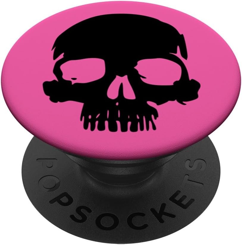 Black Skull Pink PopSockets Adhesive PopGrip