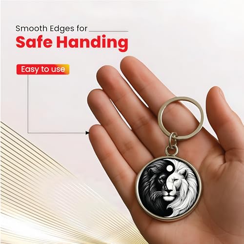 Image of MG | Protective Evil Eye /Spiritual Symbols /Om /Motivational Keychains | Double-Sided Metal Key Ring | Good Luck and devine Charm for Car, Bike, Home & Office