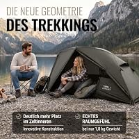 WANDERFALKE® Trail 1-2 Personen Zelt Ultraleicht, kleines Packmaß, wasserdicht 4.000mm, leichtes 1-2 Mann Trekkingzelt Ultralight, Outdoor Zelte für Trekking, Bikepacking, Camping, Reise (Trail 1) – Ansicht 3