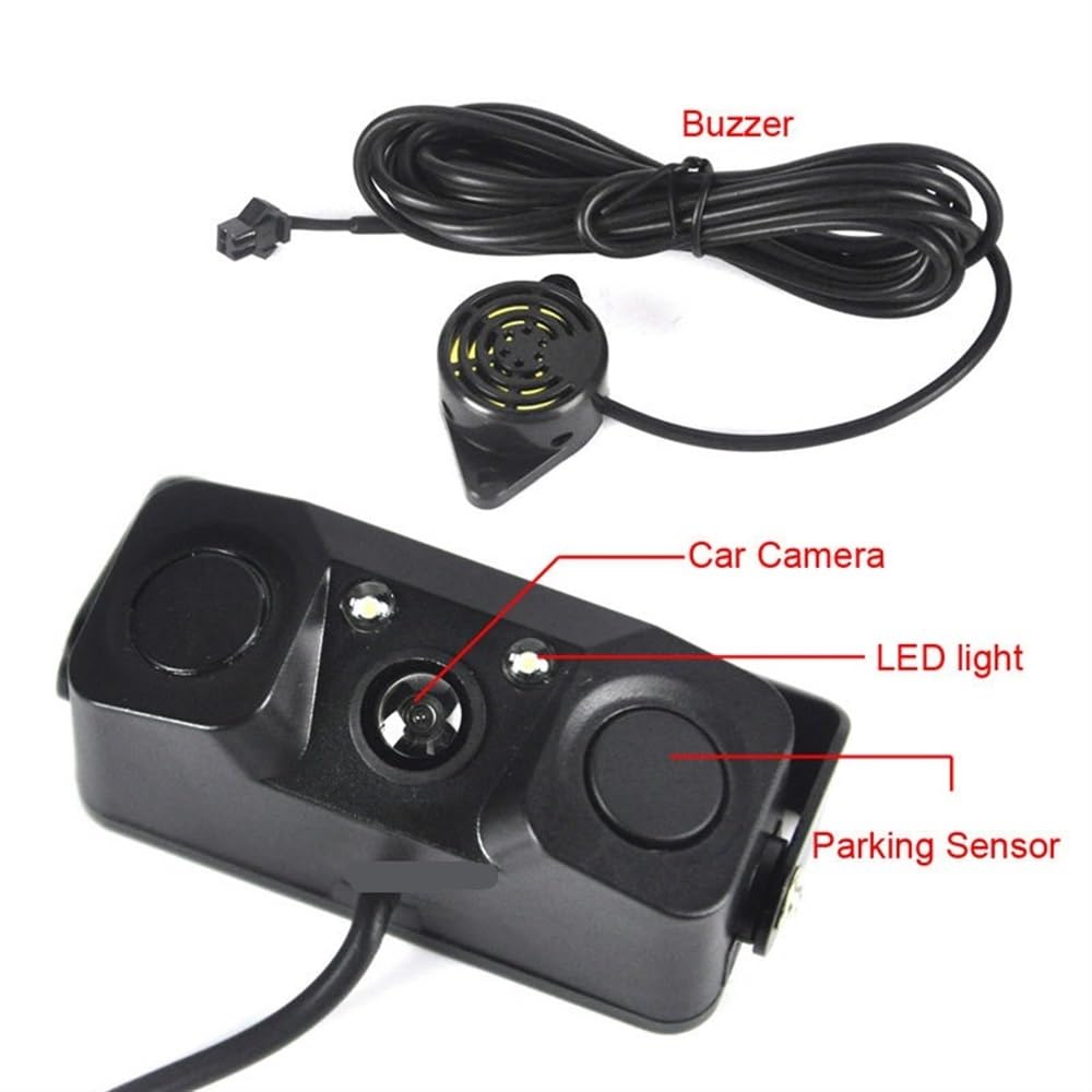 Kit sensori parcheggio Di monitoraggio del parcheggio video wireless per auto, specchietto retrovisore, telecamera e sensore di allarme radar