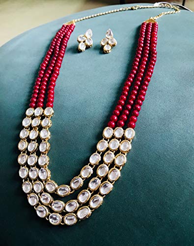 Image of Touchstone Indian Colorful Delicate Desire Traditional Exclusive Designer Jewellery Pendant Sets for Women