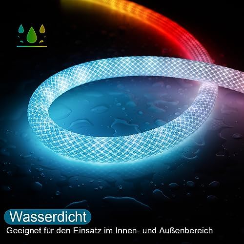  WS2811 Rund Netzförmig 360 Grad Neon LED Streifen 2M für Musik Sync und App-Steuering, perfekt für Schlafzimmer Dekorat