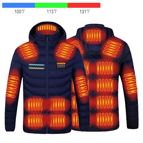Chaqueta calefactable USB con capucha y 21 zonas de calor térmico ajustable 5