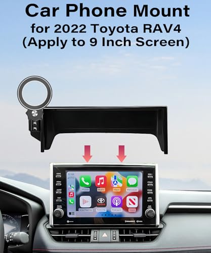 Image of Car Phone Holder for Toyota RAV4 2022 9 inch Screen Accessories | MagSafe Strong Magnetic Clip-On Cell Phone Mount, 360 Rotatable Hands-Free Holder, Not Block Air Vents