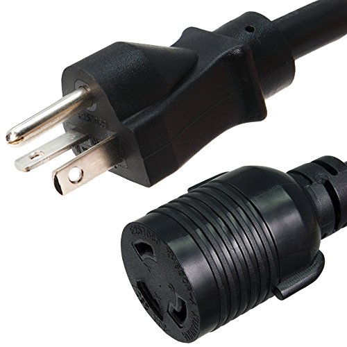 IronBox Electric NEMA 5-20P to L5-30R Plug Adapter Power Cord - 20A, 125V, 12 AWG - UL Listed Extension Cable - Heavy Duty Twist Lock Plug & Connector for Generator, Data Centers & More (1ft, Molded)