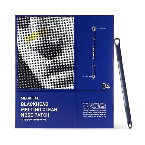 Mediheal Blackhead Melting Clear Nose Patch (4 pack), 3 Step Pore Melting and Soothing Sheets, Blackhead Remover Tool Included Cover