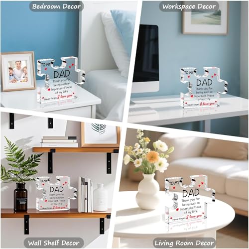 Image of Fathers Day Dad Gifts, Dad Birthday Gifts - Acrylic Plaque 5 x 5 x 0.5 inch, Valentines Christmas Father's Day Presents for Dad from Daughter Son