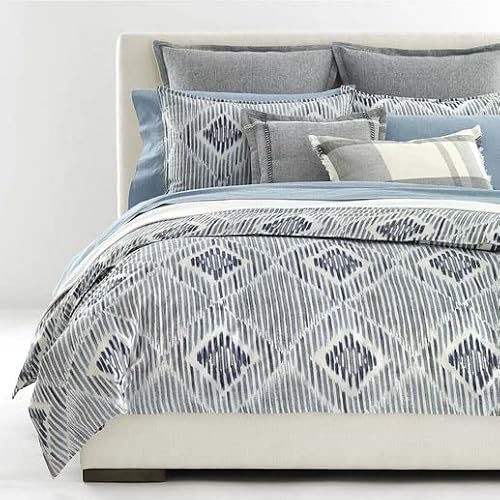 Lauren Ralph Lauren Austen Diamond Graphic Blue Grey King 3 pc Duvet Cover Set