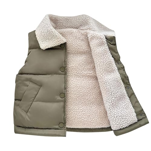Gilet d'hiver pour enfant en fausse fourrure d'agneau chaude et sans manches