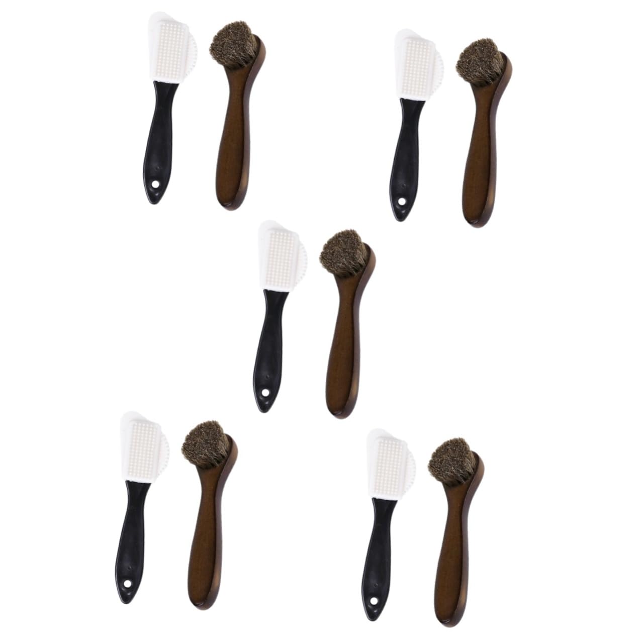 FOMIYES 5 Set Kit Spazzole Per Stivali Pulitore Per Scarpe Pulisci Stivali Bianco Macchia Spazzola Per Scarpe Spazzola in Setola Per Scarpe in Pelle Di Legno 2 Pezzi * 5