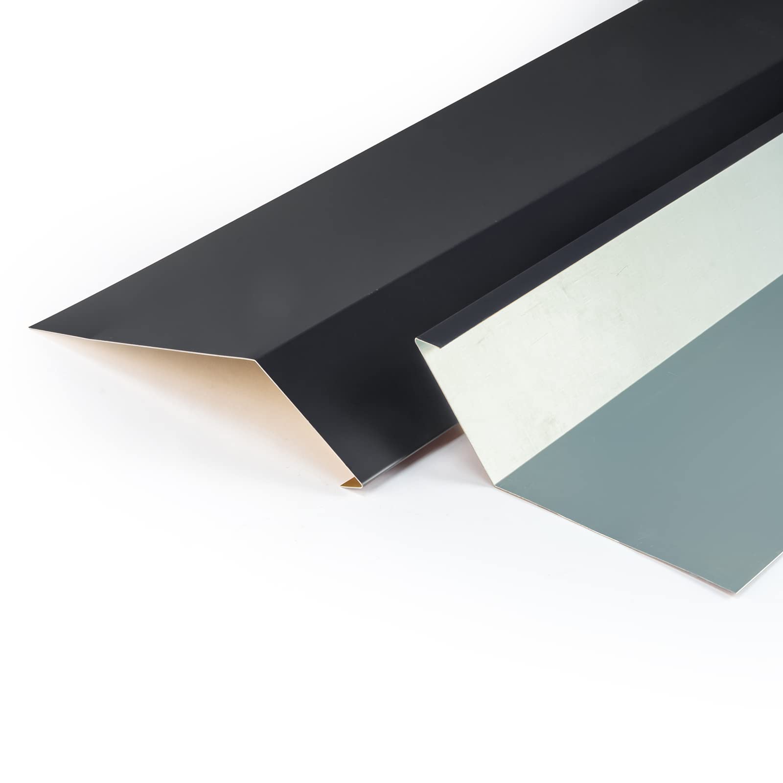 DQ-PP Rinneneinhang – 10 m (5 x 2 m) – Anthrazit – RAL 7021 – 120 mm x 70 mm – Aluminium Traufblech – Obere Rinnenleiste – Für Dachrinnen, Regenrinnen – für jede Art von Dach – Schwarzgrau