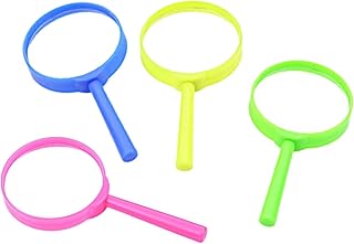 子供用手持ち拡大鏡4個セット 60mmプラスチック虫眼鏡 耐久性素材 探究心育成 学習観察用 彩色な視覚体験 プレゼント向け