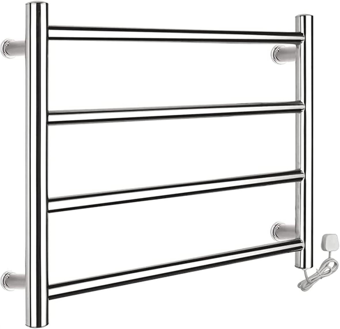 4 Bars Electric Towel Warmer, Bathroom Radiator, Heated Towel Rack, 304 Stainless Steel Warmer Rail Piug in
