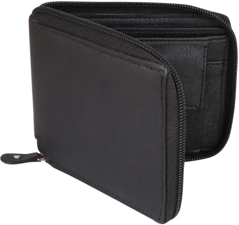 fabacle Zip Around Wallet for Men | Closed Zipper Wallets (Black)-picture-25