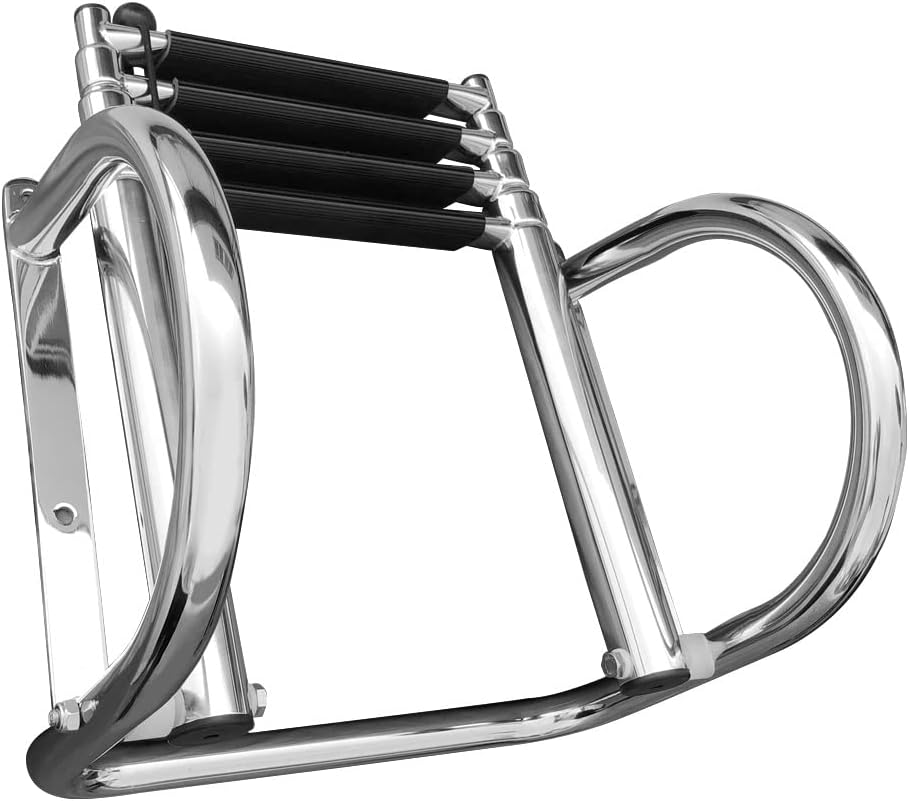 QWZYP Boat Accessories 4 Step Stainless Steel Boat Boarding Telescoping Ladder Sliding Folding Swimming Launching Ladder : Automotive