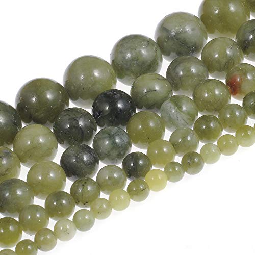 Natural Stone Beads 12mm Southern Jade Gemstone Round Loose Beads Crystal Energy Stone Healing Power for Jewelry Making DIY,1 Strand 15