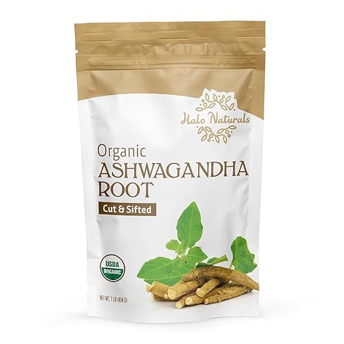 Vista 4 de Raíz orgánica de Ashwagandha cortada y tamizada, 1 libra (Withania somnifera) con certificación USDA Bolsa resellable Empaquetada en los Estados