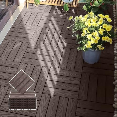 人工木 ウッドデッキ ウッドパネル 30×30cm 30枚 庭 タイル ウッドカーペット ベランダ タイル天然木粉 ジョイント式 腐らない アイウッド 人工木製 簡単 DIY 置くだけ ベランダ 屋外 屋内 屋内外