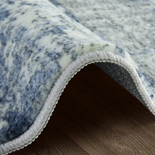 Area Rugs 6x9 Living Room: Large Soft Washable Rug Modern Abstract Anti-Skid Non-Shedding Carpet Indoor Floor Thin Carpets for Bedroom Dining Room Farmhouse Nursery Home Office Grey Blue