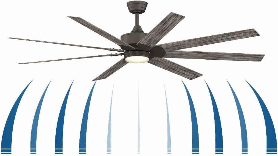 Fanimation Fans FPD7912BMW-72WP Levon Custom - 8 Blade Ceiling Fan-15.58 Inches Tall and 72 Inches Wide, Finish Color: Matte White, Blade Color: Washed Pine