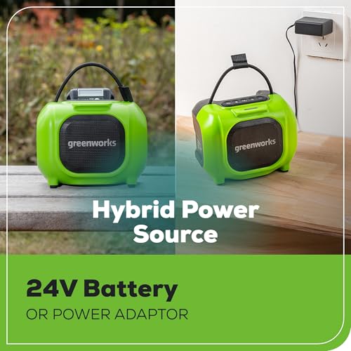 Greenworks 24V Bluetooth Speaker Kit, 2.0 Ah Battery and Charger - image 7