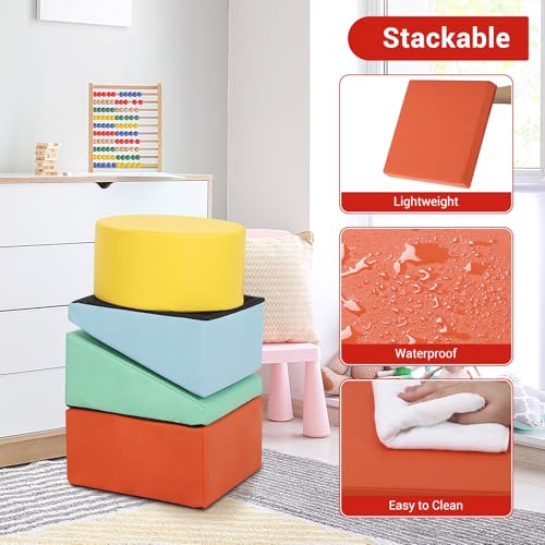 Image of GarveeLife Foam Climbing Blocks for Toddlers, Waterproof Toddler Climbing Toys, Baby Jungle Gym Indoor Lightweight, Easy to Clean Foam Play Gym 5PCS