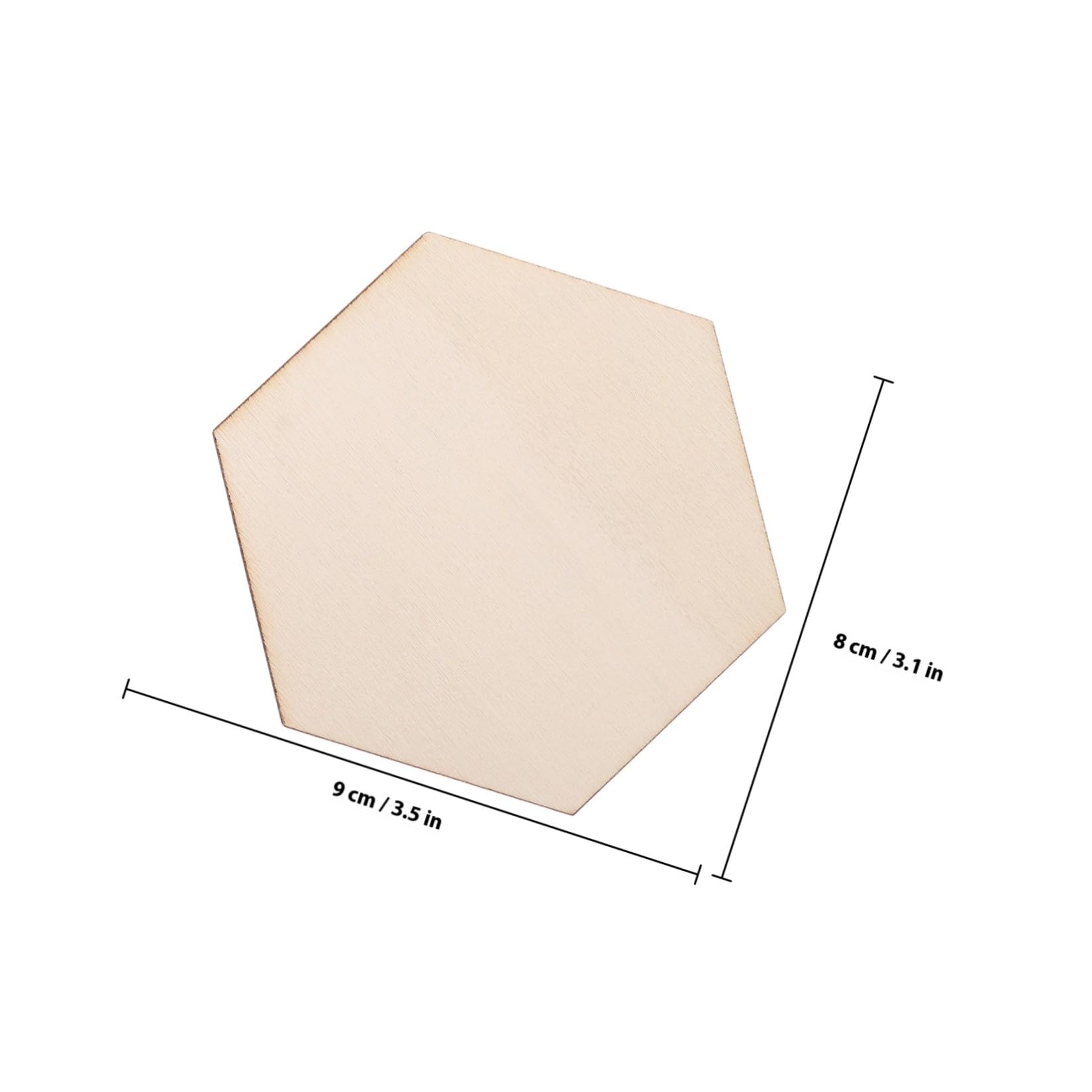 Zerodeko 100 Pezzi Dischetti in Legno Esagonali Naturali Non Finiti per Decorazioni Versatili, Finitura Legno Naturale, per Feste e Matrimoni Artigianali