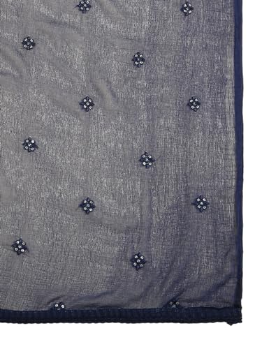 Image of DUPATTA BAZAAR Women's Embroidered Chiffon Dupatta with Delicate Sequins
