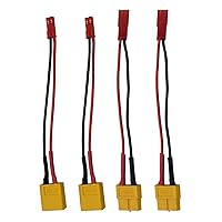Vista 4 de 2 pares de adaptadores de conectores de batería Lipo JST a XT60 macho hembra para RC FPV Racing Drone Multicopter Quadcopter Gimbal Cámara aérea RC