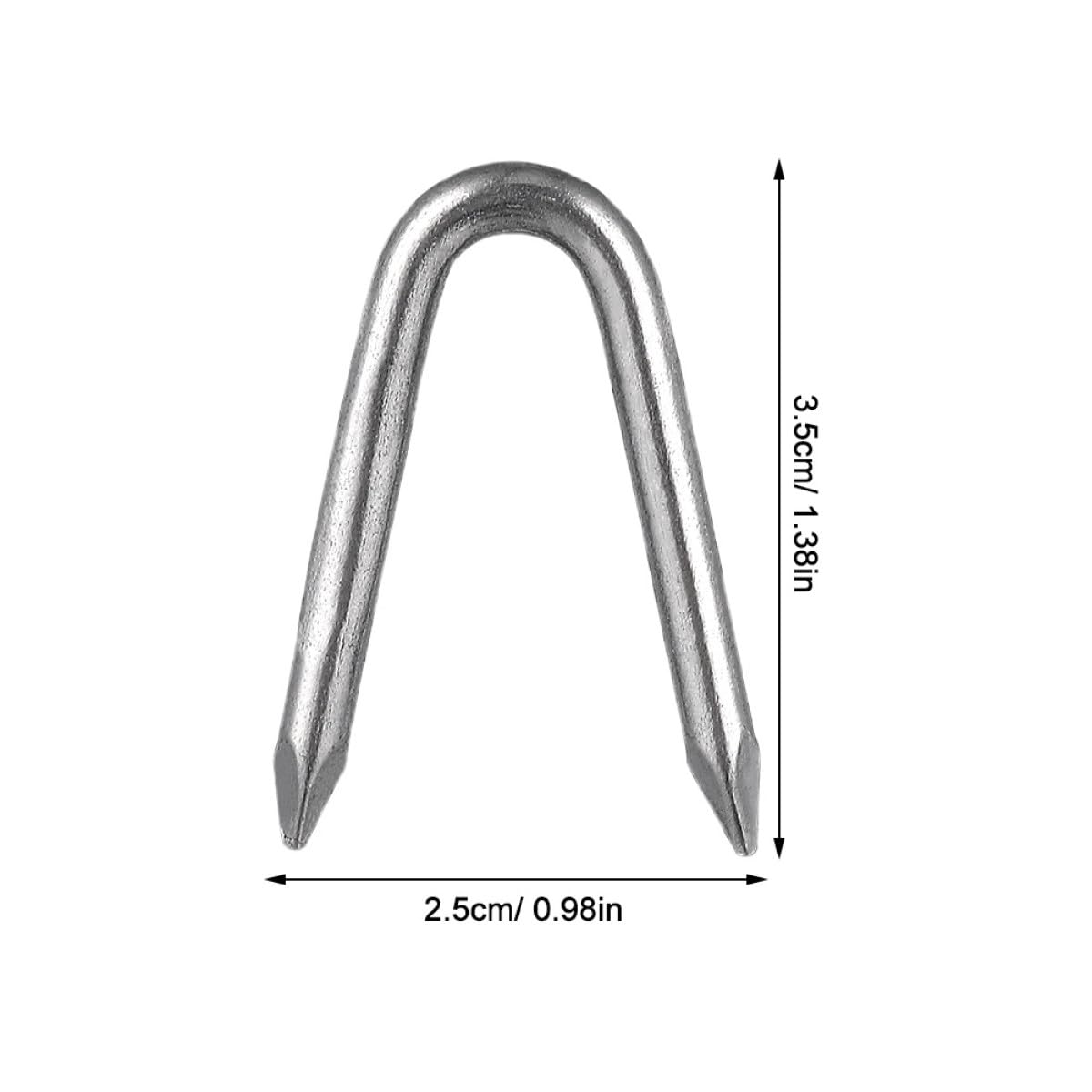 Heavy Duty U Shaped Wire Fence Staples, 1.5 Inch Iron Fasteners for Mesh