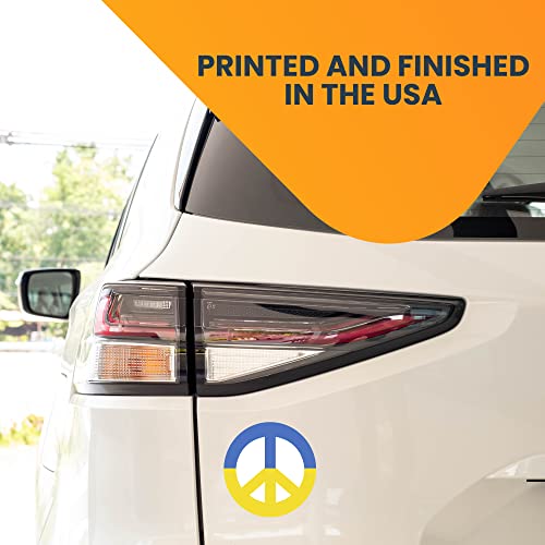 Image of Magnet Me Up Peace for Ukraine Option A Magnet Decal, 5 Inch Round, Heavy Duty Automotive Magnet for Car, Truck, SUV, Laptop, Lockers, or Any Other Magnetic Surface