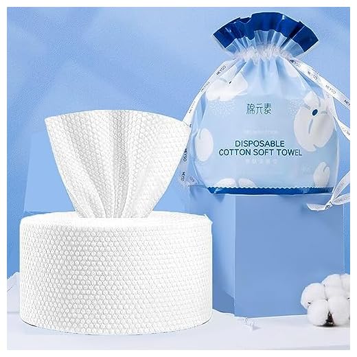 OUGEER 100 piece/roll Disposable Cleaning Face Towel, Non-woven Fabric Disposable Wet and Dry Cotton Soft Towel, Disposable Beauty Towels