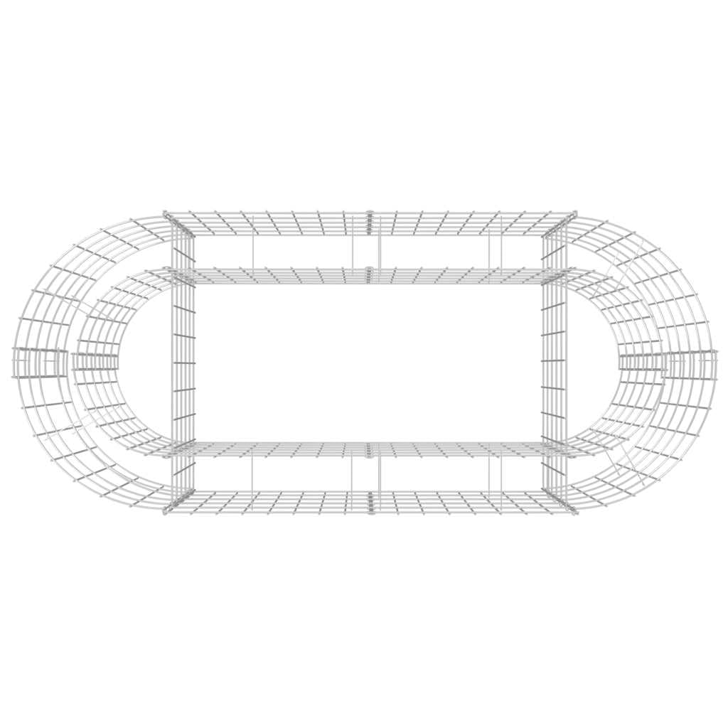 Gabionen-Hochbeet aus verzinktem Eisen 120 x 50 x 50 cm, silberner Pflanzkübel für Garten, Terrasse, Balkon, Blumen, Kräuter und Gemüse, robuster Außenbereich