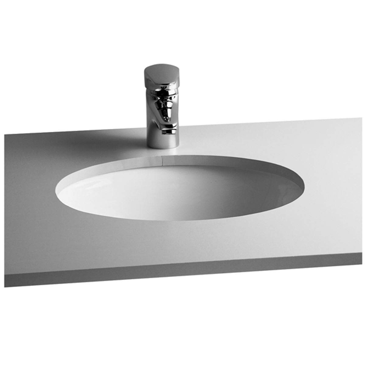 VitraS20 Compact Under-Counter Basin 420mm Wide 0 Tap Hole - Flush Bathrooms