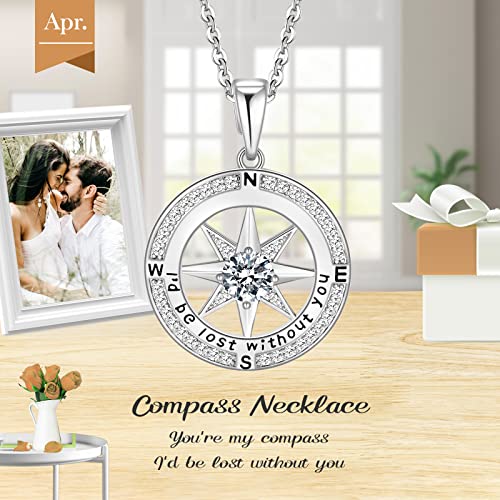 Gifts For Wife Girlfriend S925 Birthstone Necklaces For Women Birthday Gifts For Her Wedding Anniversary For Wife Gifts For Mom Daughter On Birthday Christmas New Year Valentines Day Mother's Day-April #TOP2